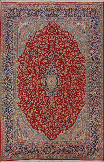 Vegetable Dye Floral Kerman Persian Area Rug 8x11