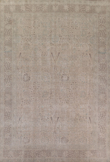 Muted Distressed Tabriz Persian Area Rug 10x13