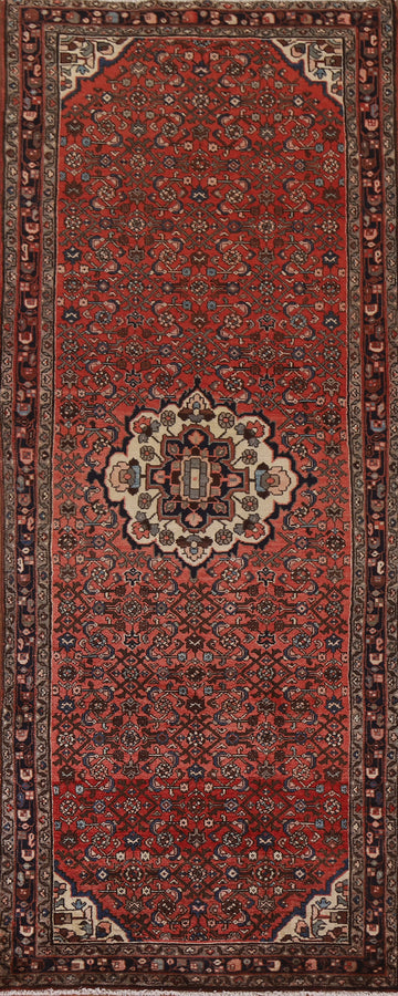 Wool Hamedan Persian Runner Rug 4x11