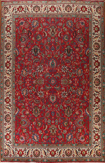All-Over Floral Tabriz Persian Area Rug 10x13