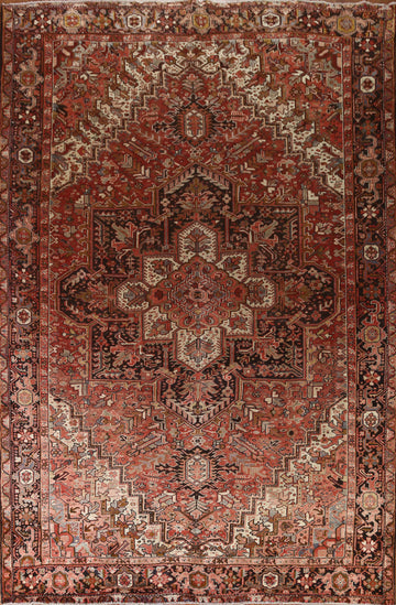Vintage Wool Heriz Persian Area Rug 10x13