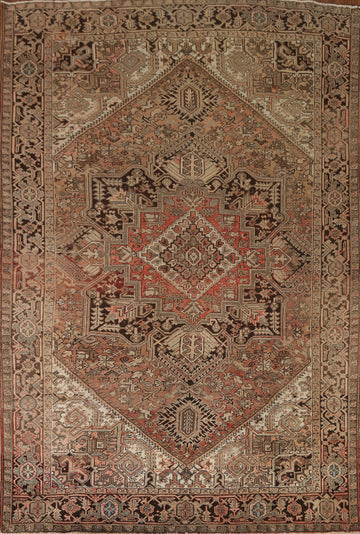 Antique Geometric Heriz Persian Area Rug 8x11