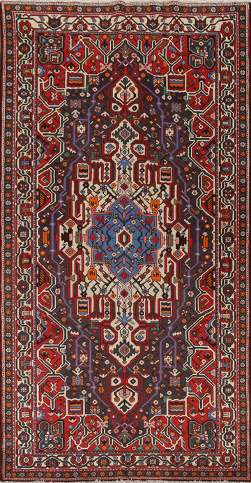 Handmade Bakhtiari Persian Area Rug 5x10