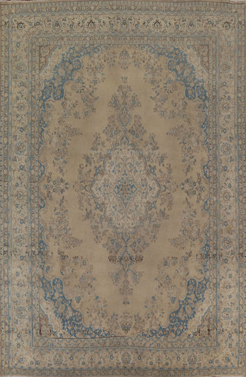 Palace Size Mashad Persian Distressed Rug 11x14