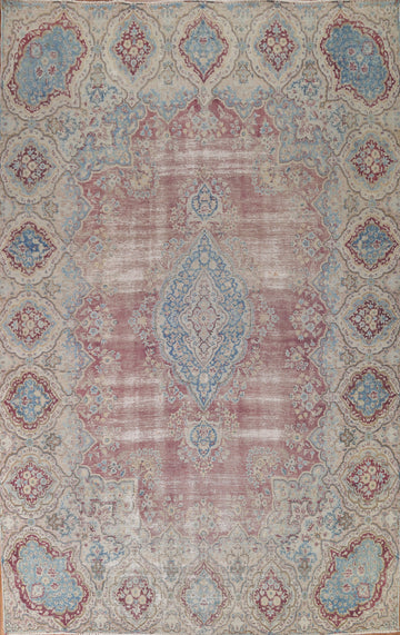 Distressed Kerman Persian Area Rug 10x13