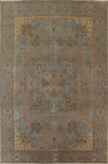 Distressed Over-Dyed Tabriz Persian Area Rug 10x13