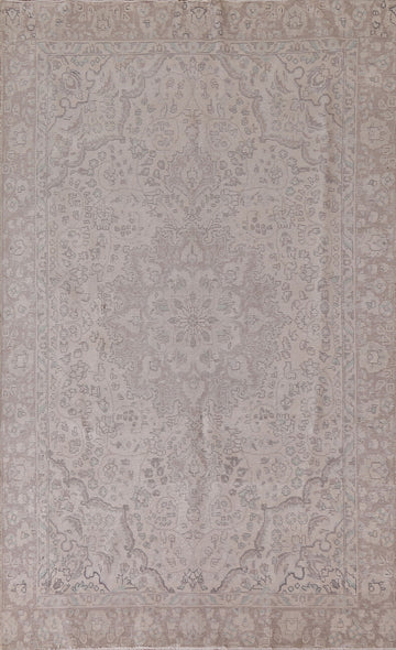 Distressed Muted Tabriz Persian Area Rug 6x9
