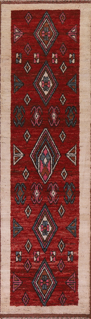 Tribal Moroccan Oriental Runner Rug 3x12