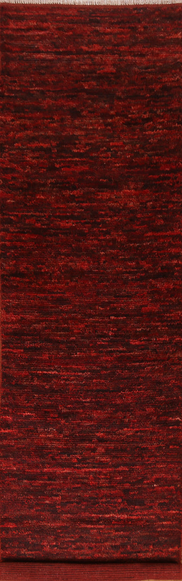 Dark Red Moroccan Runner Rug 3x13