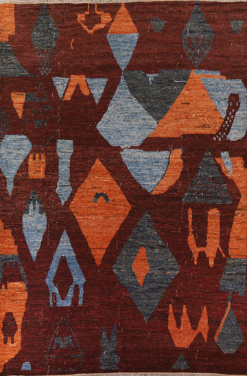 Abstract Moroccan Large Rug 10x14