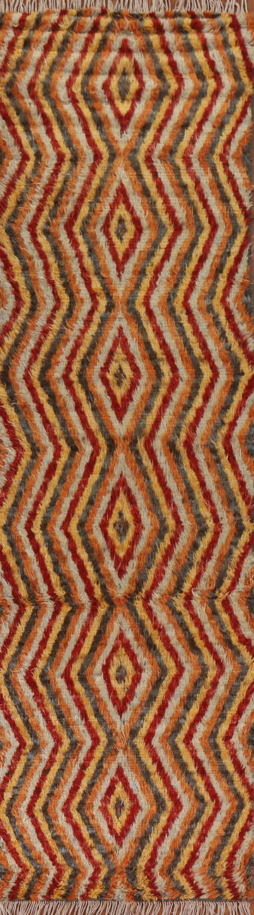 Geometric Moroccan Berber Runner Rug 3x13