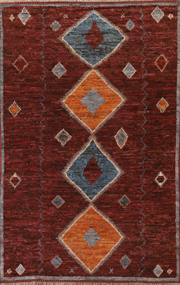 Burgundy Moroccan Area Rug 7x10