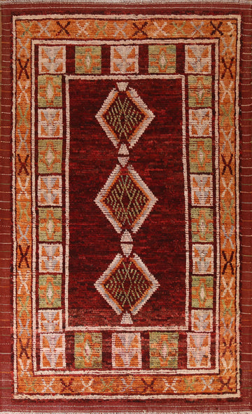 Geometric Moroccan Wool Area Rug 7x10