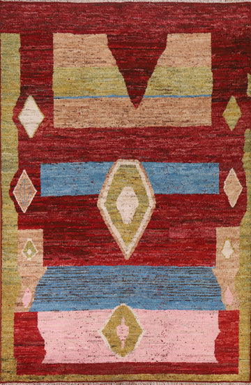 Geometric Moroccan Wool Area Rug 7x9
