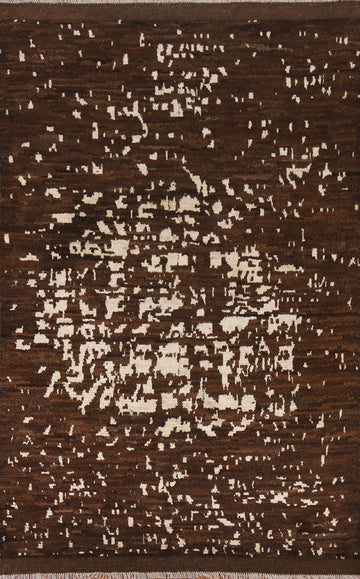 Dark Brown Moroccan Area Rug 6x9