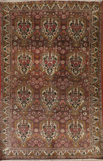 Vintage Wool Bakhtiari Persian Area Rug 7x9