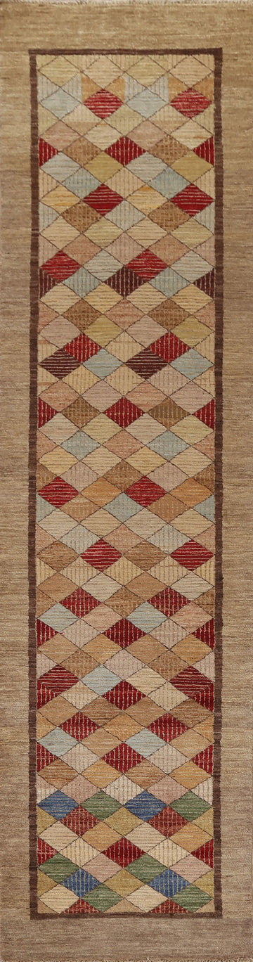 Geometric Gabbeh Kashkoli Runner Rug 3x11