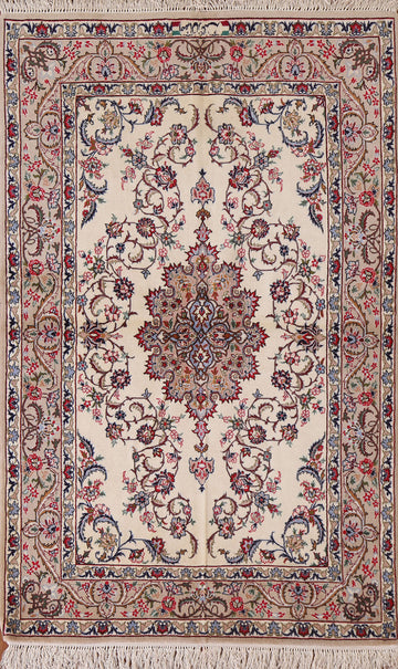 Vegetable Dye Isfahan Signed Persian Area Rug 4x6