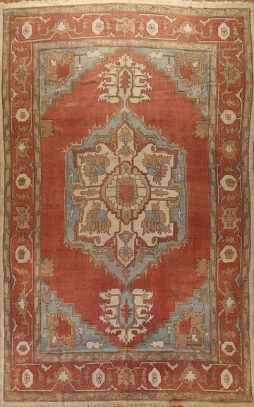 Antique Vegetable Dye Oushak Turkish Large Rug 11x16