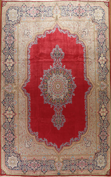 Red Geometric Kerman Persian Area Rug 10x13