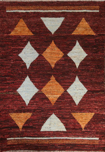 Geometric Moroccan Wool Area Rug 5x7