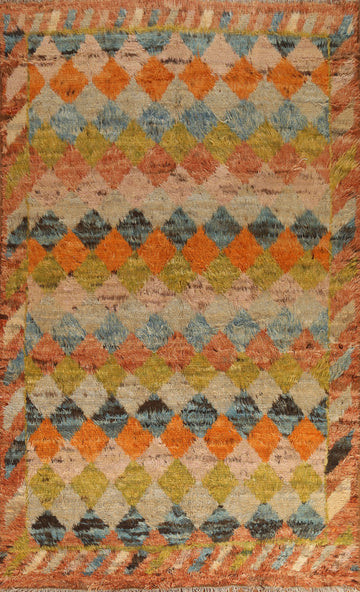 Checkered Moroccan Oriental Area Rug 7x10
