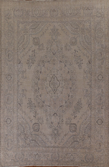 Distressed Vintage Tabriz Persian Area Rug 9x13