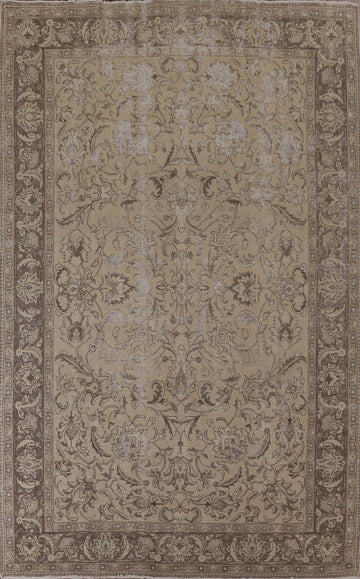 Distressed Floral Tabriz Persian Area Rug 8x12