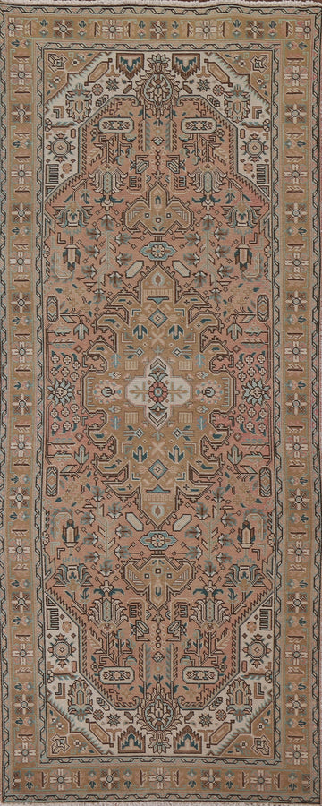 Geometric Tabriz Persian Runner Rug 3x9