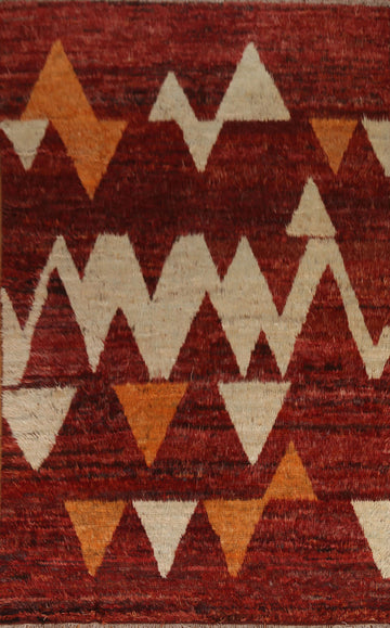 Red Geometric Moroccan Area Rug 7x10