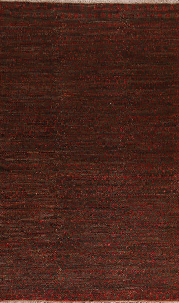 Dark Brown Moroccan Wool Area Rug 6x10