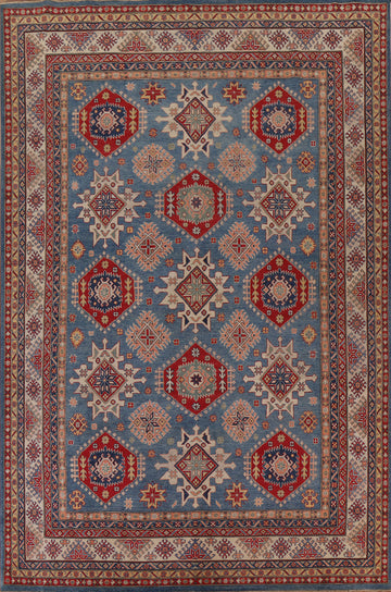 Vegetable Dye Kazak Light Blue Area Rug 9x12