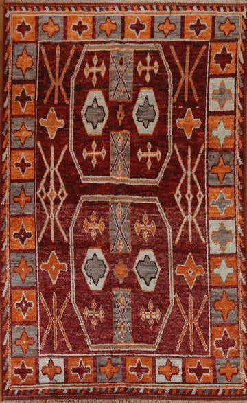 Red Moroccan Oriental Area Rug 7x10