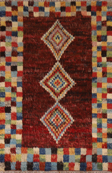 Checkered Moroccan Berber Area Rug 6x8