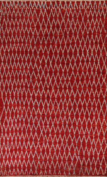 Trellis Red Moroccan Area Rug 6x10