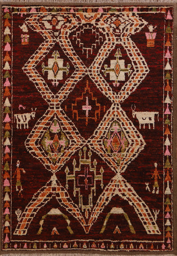 Tribal Moroccan Wool Area Rug 6x8