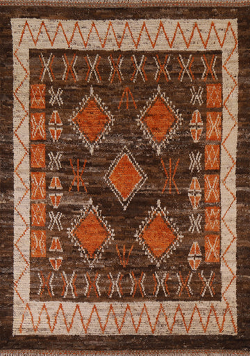 Geometric Moroccan Wool Area Rug 6x8
