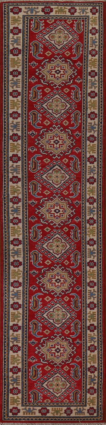 Geometric Kazak Oriental Runner Rug 2x10