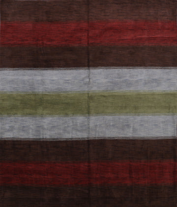 Striped Square 10x10 Gabbeh Oriental Area Rug