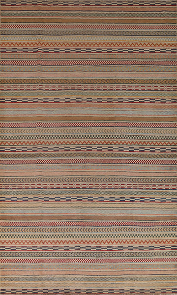 Striped Gabbeh Kashkoli Area Rug 7x10