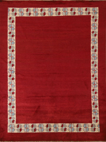 Red Gabbeh Kashkoli Wool Area Rug 7x8