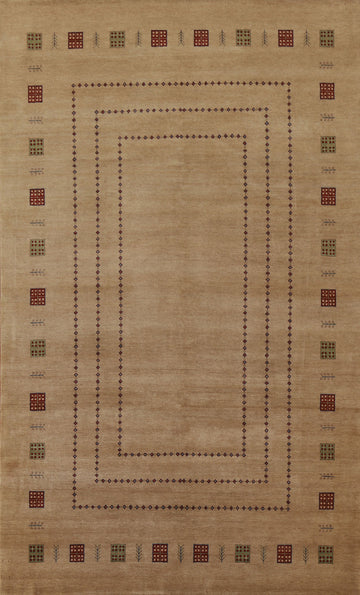 Geometric Gabbeh Kashkoli Oriental Area Rug 7x10