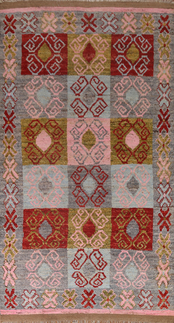 Gray Wool Moroccan Oriental Area Rug 6x11