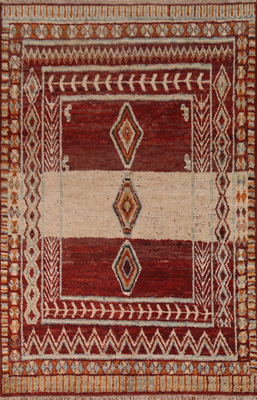 Geometric Wool Moroccan Area Rug 6x8