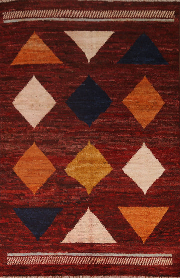 Geometric Wool Moroccan Area Rug 5x8