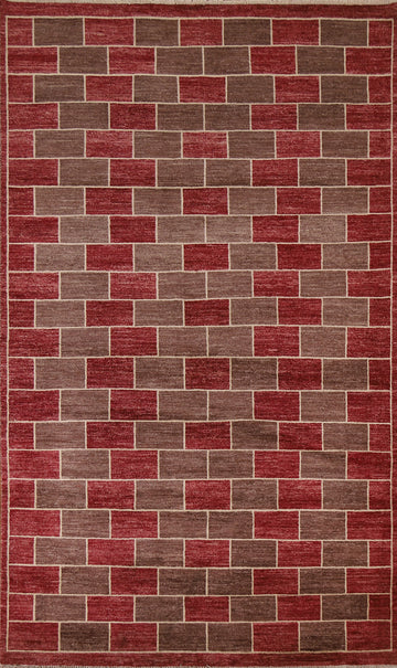 Modern Gabbeh Kashkoli Oriental Area Rug 6x9