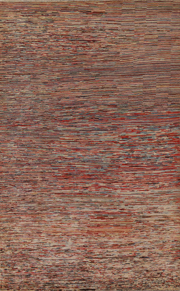 All-Over Gabbeh Kashkoli Striped Area Rug 7x10