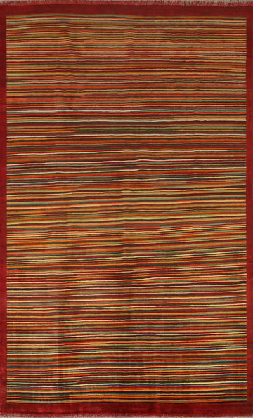 Modern Gabbeh Kashkoli Oriental Area Rug 6x8