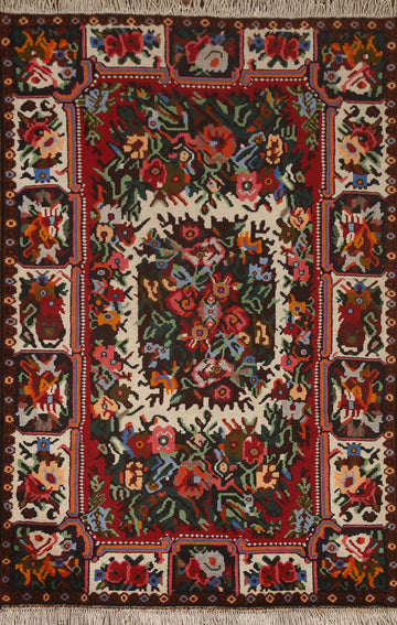 Victorian Style Bakhtiari Persian Area Rug 4x5