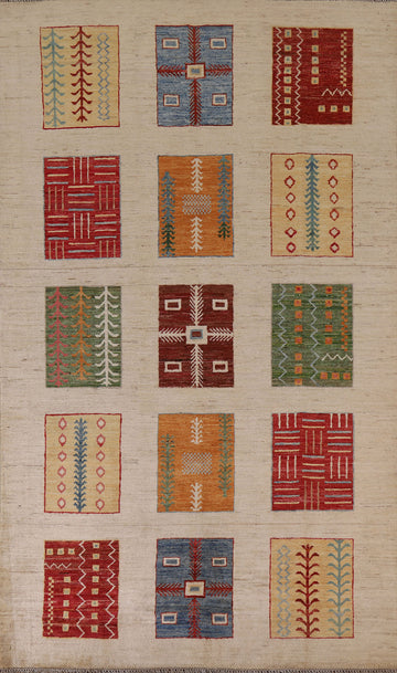 Geometric Gabbeh Kashkoli Oriental Area Rug 5x8
